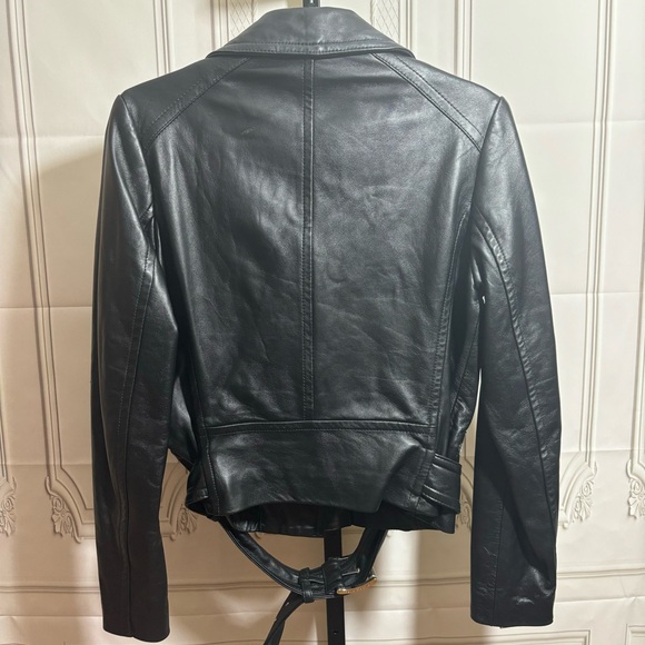 Michael Kors Leather Moto Biker Jacket - Picture 2 of 8